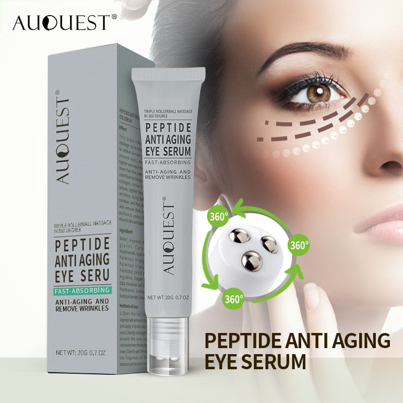 AUQUEST Peptides Anti-Wrinkle Eye Cream Anti Dark Circle Remove Eye Bags Anti-Aging Eye Care 20g