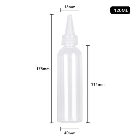 Sharp-mouth Bottle Plastic Bottle Transparent Travel Paste Bottle Dye Bottle Squeezable And Sub-bottled TSLM1