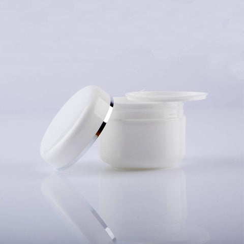 White Refillable Bottles Travel Face Cream Lotion Cosmetic Container Plastic Empty Makeup Jar Pot 20/30/50/100/150/250g