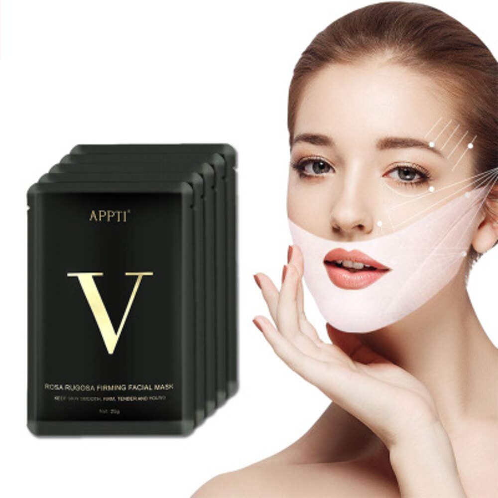 4D Double V Face Hanging Ear Face Paste Hydrogel Mask Lifting Firming Thin Masseter Double Chin Mask V Shape Face Care Slim Mask