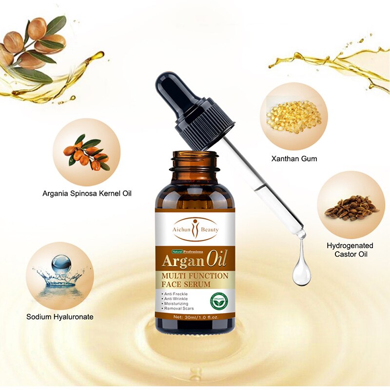 Multi Function Face Serum Argan Oil Anti Freckle Anti Wrinkle Moisturizing Removeal scars Whiten Brighten Skin Care Essence 30ml