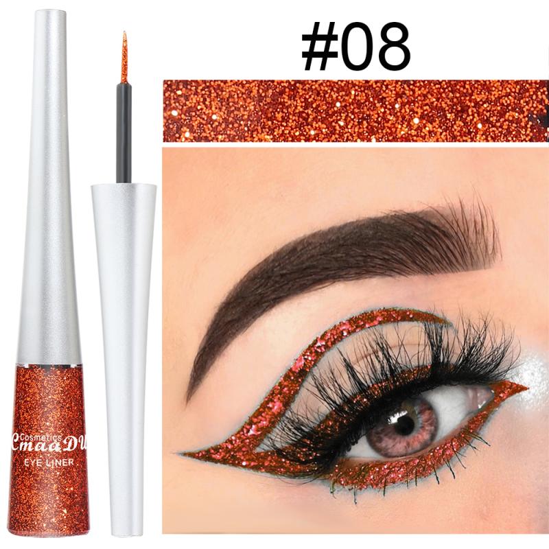Beyprern 1 Pcs Fashion Colorful Eyeliner Pen Shiny Eyeshadow Waterproof Long Lasting Makeup Shiny Glitter Stage Makeup TSLM1