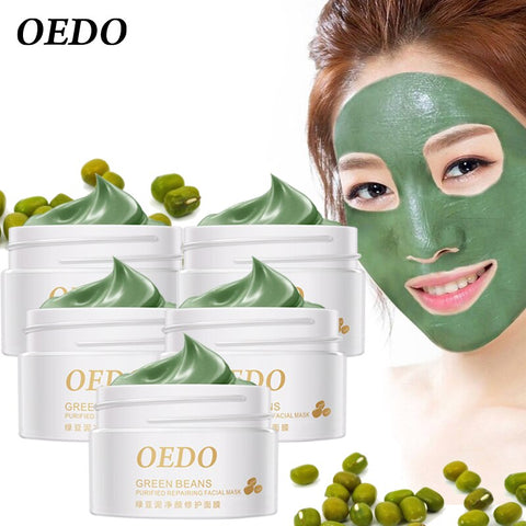 5PCS Acne Blackhead Treatment Mask Mung Bean Mud Peeling Remover Facial Cream Effective Whitening Hydrating Skin Care Cleaning