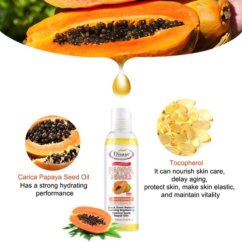Papaya Whitening Body Oil Relaxation Essential Oil Anti Aging Anti Wrinkle Skin Emollient Oil Sleep Massage Care100ml