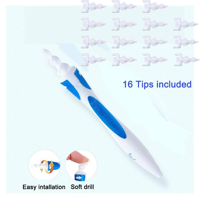 New silicone ear spoon tool set ear cleaner ears 16 care soft spiral for ears cares health tools cleaner ear wax removal tool