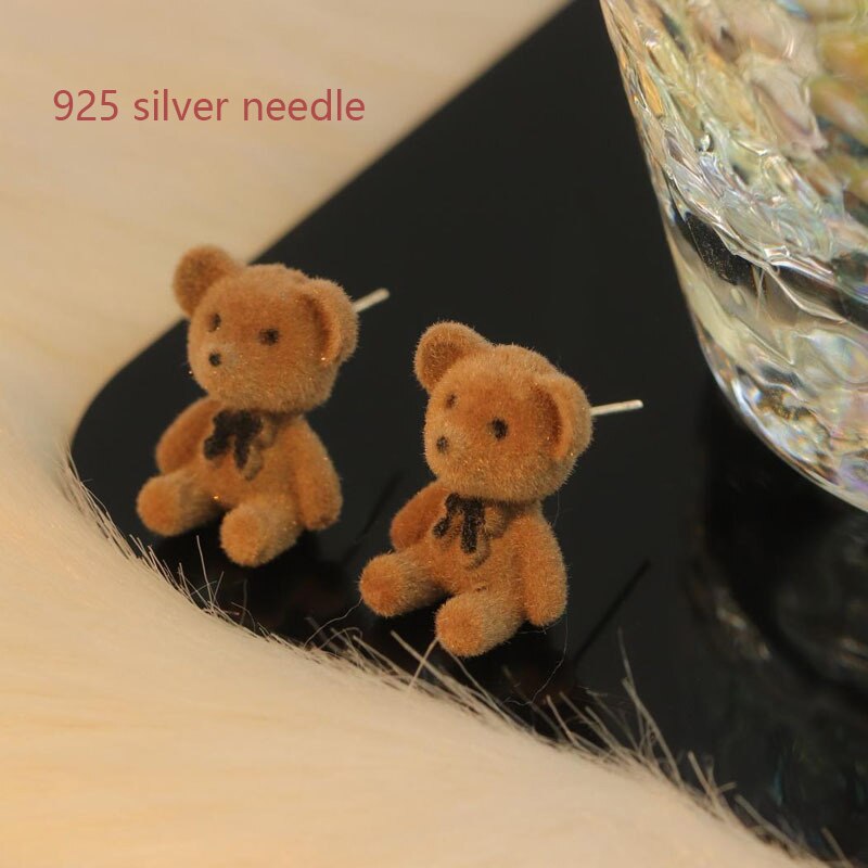 Cute Plush Bear Pendant Necklace For Women Girls Fashion Korean  Bear Long Sweater Neck Chain Necklaces Collar Jewelry Wholesale