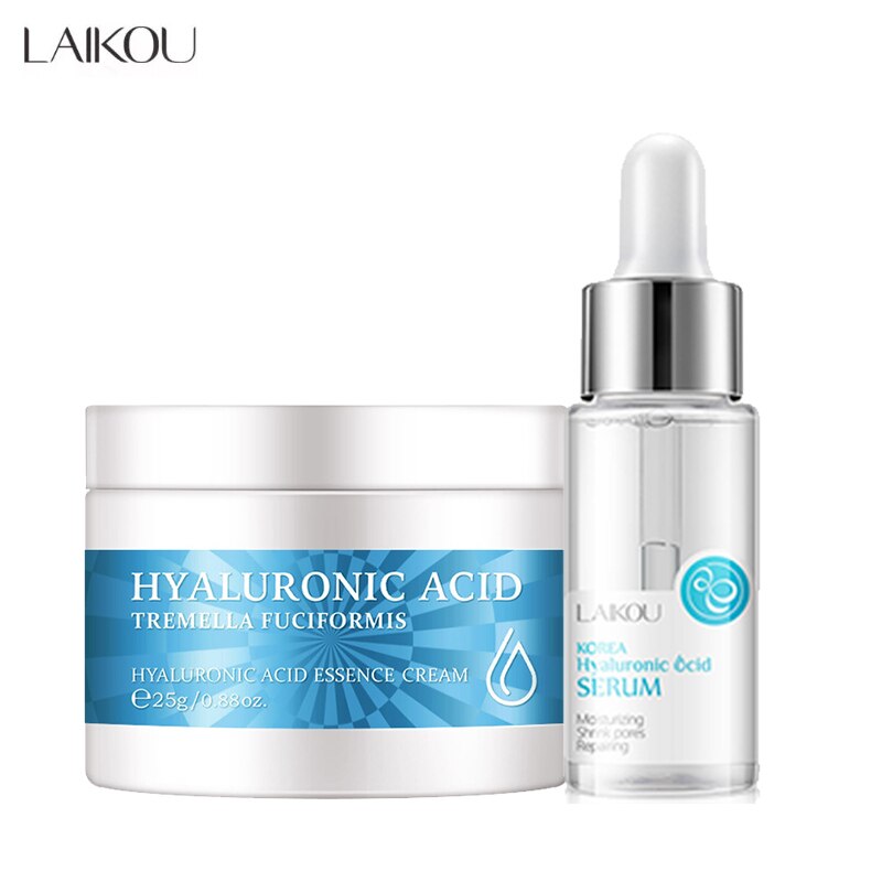 Hyaluronic Acid Face Care Set Facial Cream & Serum Essence Whitening Moisturizing Brighting Skin Nourishing Shrink Pores Serum