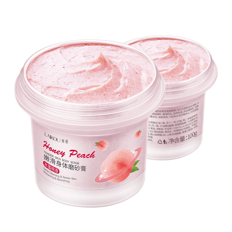 Sweet Peach Gentle Body Scrub Arbutin Improve Roughness Moisturizing Exfoliation Shrink PoresAnti Acne Exfoliating Scrub