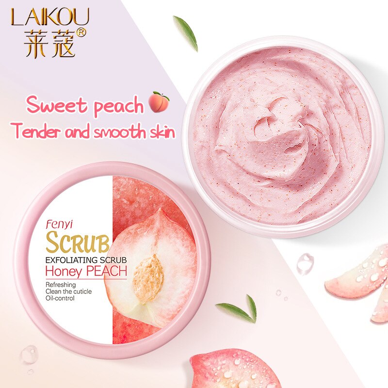 Laikou Peach Body Scrub Cream Exfoliating Peeling Gel Moisturizing Whitening Nourishing Elastic Skin Scrub Skin Care Body Care