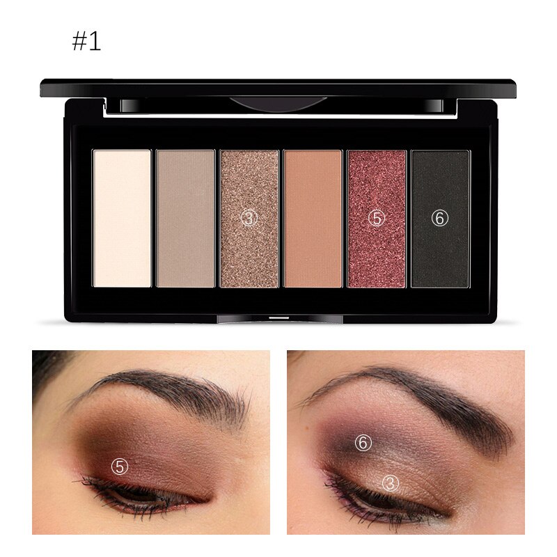 Graduation gifts Cosmetics Six-color Eyeshadow Palette Smoked Foreign Trade Eyeshadow Palette Eearth Color Matte Pearlescent Eyeshadow Palette