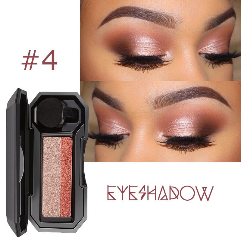 Beyprern Beginner Double Color Lazy Eyeshadow With Mirror Small Mushroom Head Eye Shadow Brush Women Waterproof Two-Color Eye Makeup