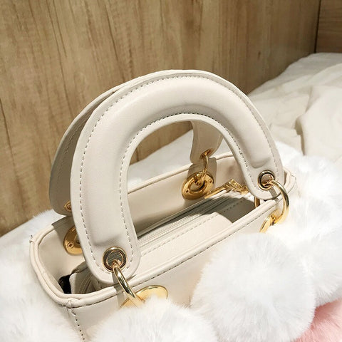 Winter Faux Fur Luxury New Ladies Cute Tote Bag Women Designer Handbag Hair Ball Shoulder Messenger Bags bolsos mujer