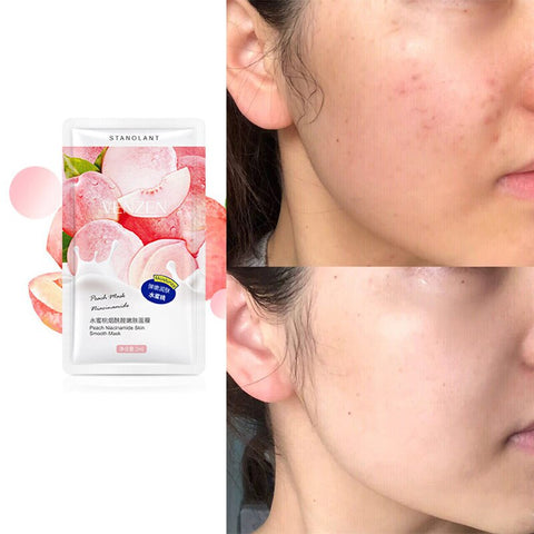 30pcs Boxed Peach Niacinamide Sleep Mask Shrink Pore Brushing Facial Mask Moisturizing Disposable Mask Firming And Brighten Skin