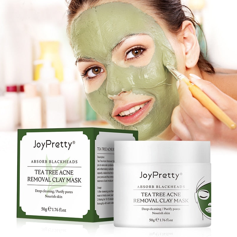 Tea Tree Clay Mask Removal Acne Blackheads Facial Mask Whitening Oil Control Deep Cleaning Beauty Mask Skin Face Care