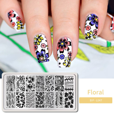 Christmas Gift BORN PRETTY Chirstmas Nail Art Templates Stamping Plates Floral Xmas Theme Image Nails Stamp Stencil Printing Tools for Manicure