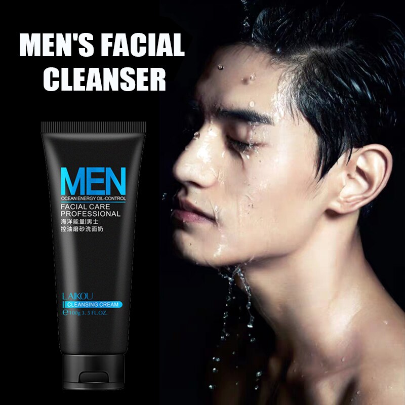 Beyprern 100Ml Men Facial Cleanser Face Washing  Moisturizing Man Skin Care Oil Control Blackhead Remove Scrub Cosmetics Deep Norishing