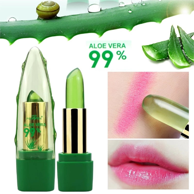 Christmas gift 99% Aloe vera gel Lipstick Gloss Color Changing Moisturizer Anti-drying Desalination Fine-grain Lip Blam Care