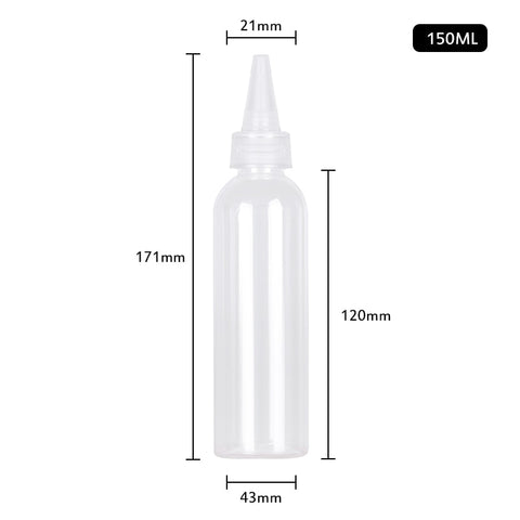 Transparent Travel Sharp-mouth Bottle Plastic Bottle Paste Bottle Dye Bottle Squeezable And Sub-bottled TSLM1