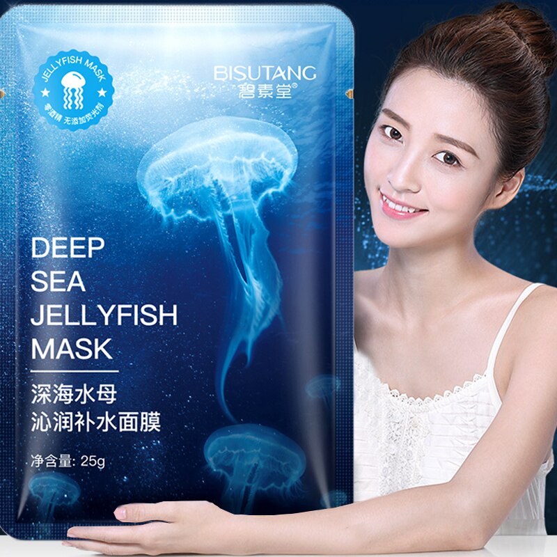 Beyprern 10Pcs/Lot Deepsea Jellyfish Mask Moisturizing Water Nourishment To Keep Smooth Skincare Anti-Aging Oil-Control Acne Treatment