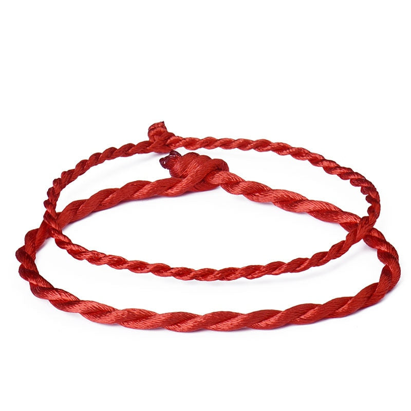 Beyprern  10Pcs/Lot Fashion Red Thread String Bracelet Lucky Red Green Handmade Rope Bracelet For Women Men Jewelry Lover Couple
