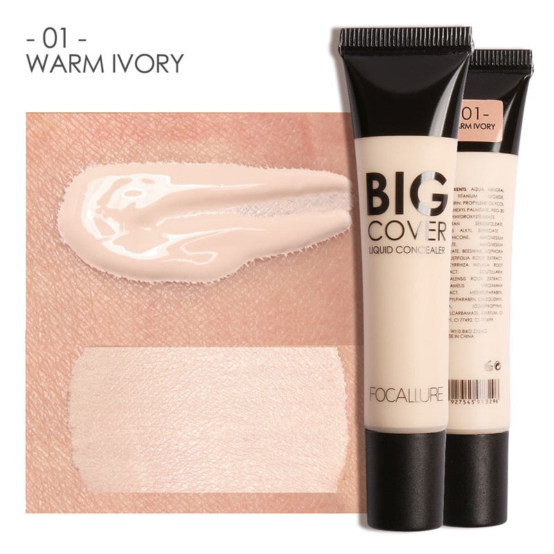 Beyprern Big Cover Liquid Concealer Moisturizing Oil-Control Waterproof Contour Makeup Face Primer Face Cream Concealer