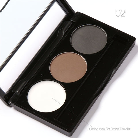 3 Color Waterproof Eye Shadow Eyebrow Powder Make Up Palette Women Beauty Cosmetic Eye Brow Makeup Kit Set