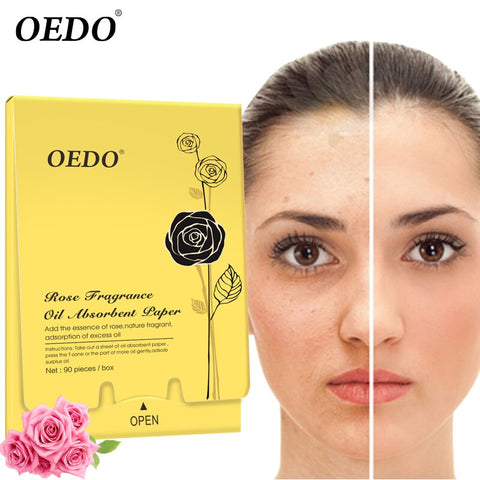 90pcs/box Rose Fragrance Oil Absorbent Paper Face Care Oil Absorbing Sheets Skin Care Oil Control Whitening Make Up Beauty