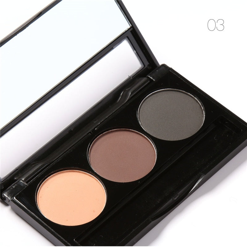 3 Color Waterproof Eye Shadow Eyebrow Powder Make Up Palette Women Beauty Cosmetic Eye Brow Makeup Kit Set