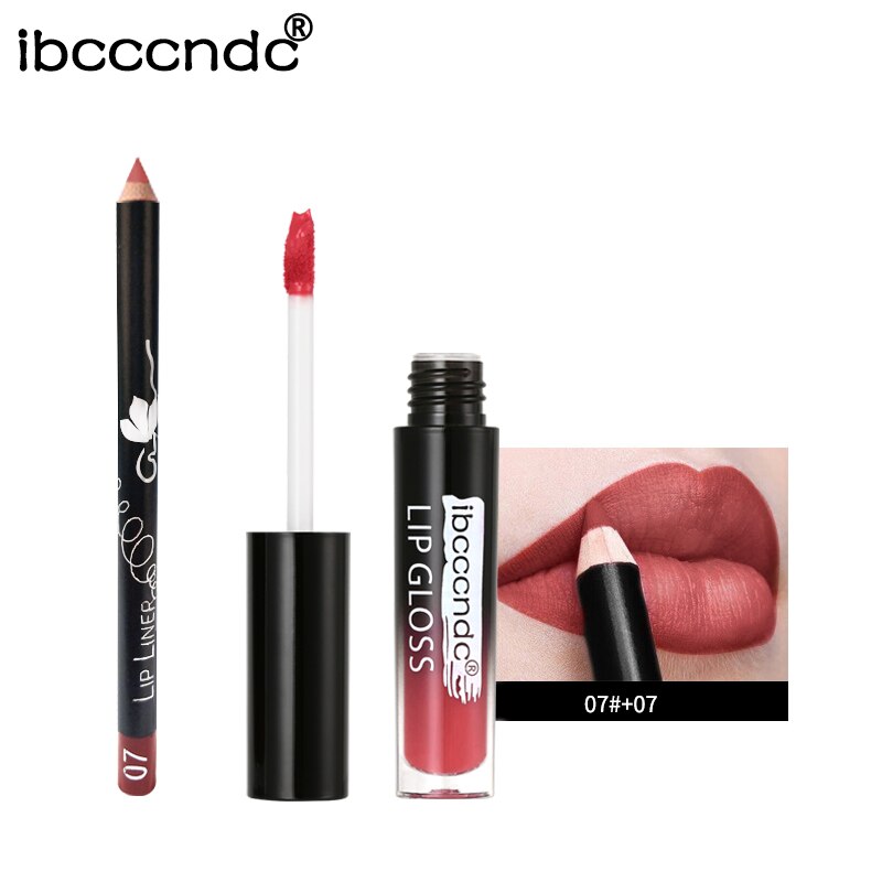 Brand Velvet Liquid Lipstick Matte Matt Lip Tint Lips Liner Pencil Long Lasting Waterproof No Fade Nude Gloss Makeup Cosmetic