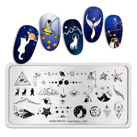 Christmas Gift BORN PRETTY Rectangle Nail Stamping Plates Stainless Steel Template Nail Art Image Stencil fire Theme DIY Plate Tools