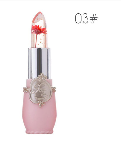 Flower Crystal Jelly Lipstick Magic Temperature Color Changing Lip Balm Moisturizing Long Lasting Beauty Lipstick Makeup