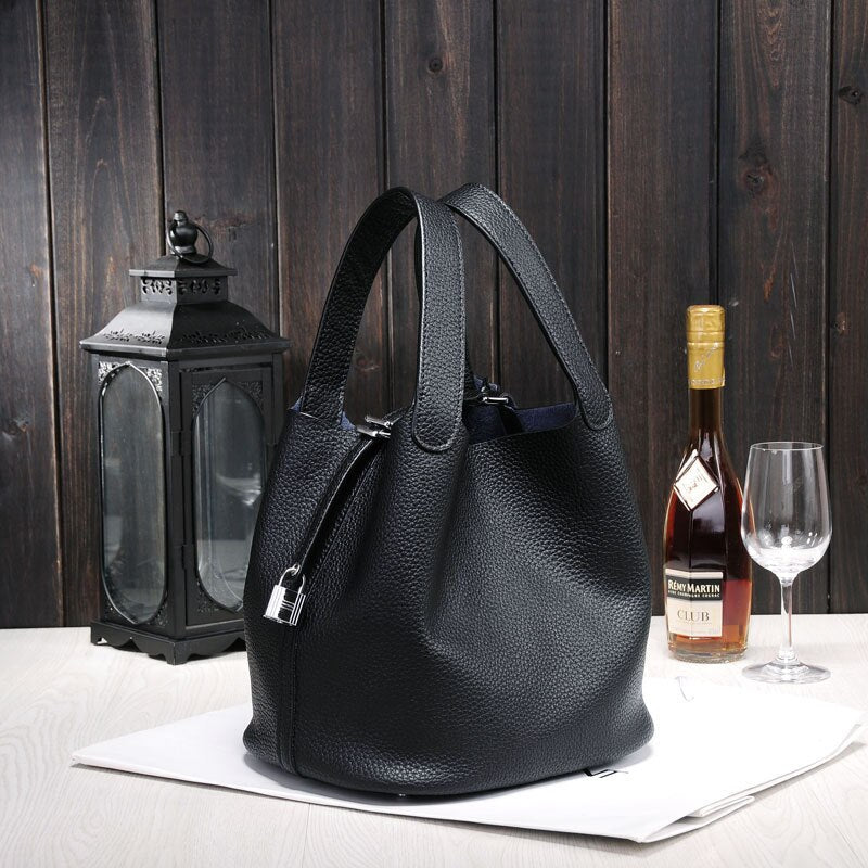 Beyprern Genuine Leather Bucket Bag Women Mini Shoulder Bags Europe Style tote bag Candy Color Handbag For Women Fmaous Brands xj0819