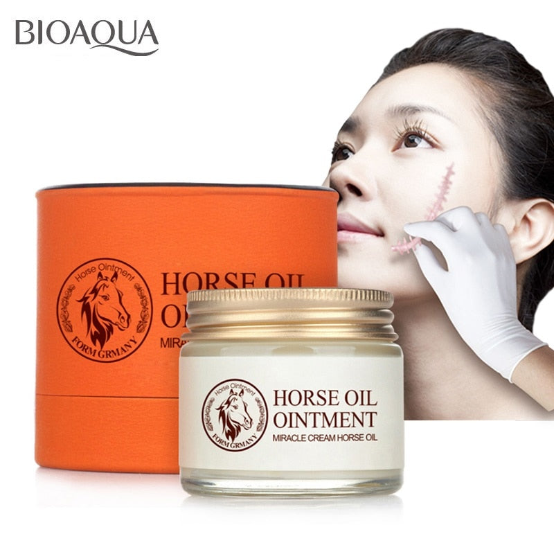 bioaqua horse oil cream anti aging cream scar face body whitening cream  korean cosmetic skin care whitening moisturizing