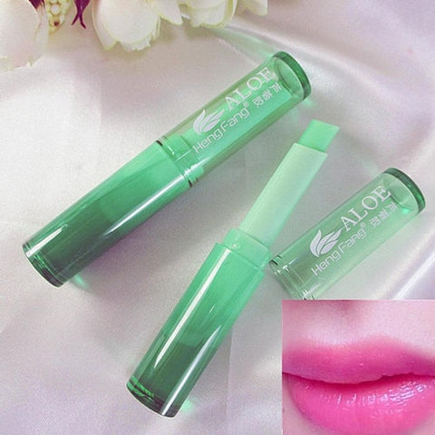 Lipstick ,Aloe Vera /Strawberry Lipstick Color Mood Changing Long Lasting Moisturizing Lipstick Makeup Lip Care Beauty