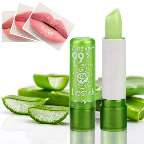 Lipstick ,Aloe Vera /Strawberry Lipstick Color Mood Changing Long Lasting Moisturizing Lipstick Makeup Lip Care Beauty