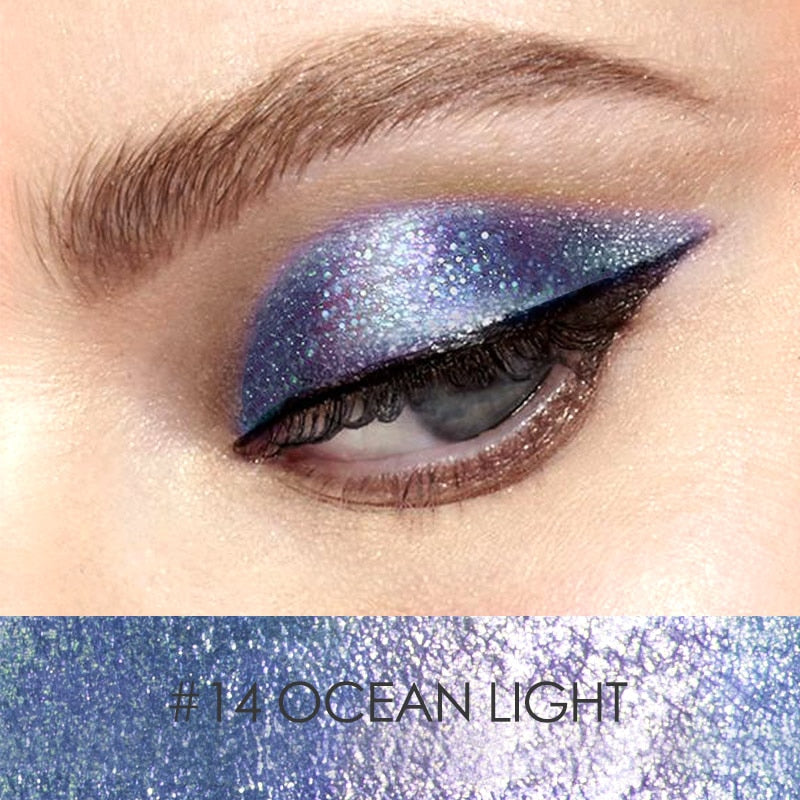 FOCALLURE Glitter Liquid Eyeshadow Waterproof Long Lasting Shiny Eyeliner Metallic Pigment Professional Eye Shadow Eye Makeup