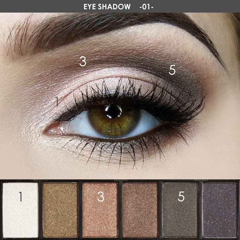Beyprern 6 Colors Eye Shadow Makeup Shimmer Matte Eyeshadow Earth Color Eyeshadow Palette Cosmetic Makeup Set Nude Eye Shadow