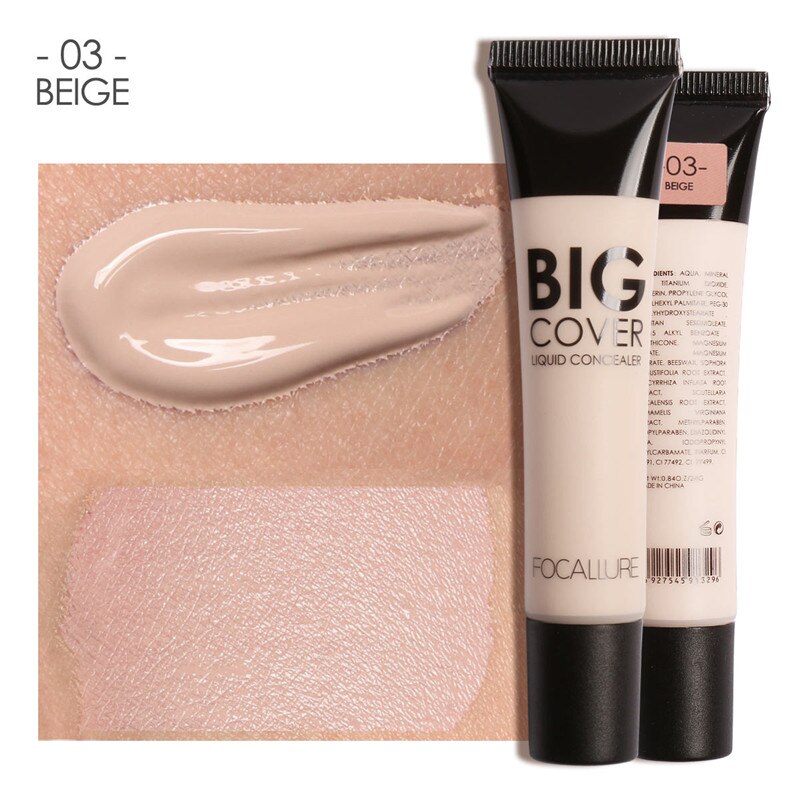 Beyprern Big Cover Liquid Concealer Moisturizing Oil-Control Waterproof Contour Makeup Face Primer Face Cream Concealer