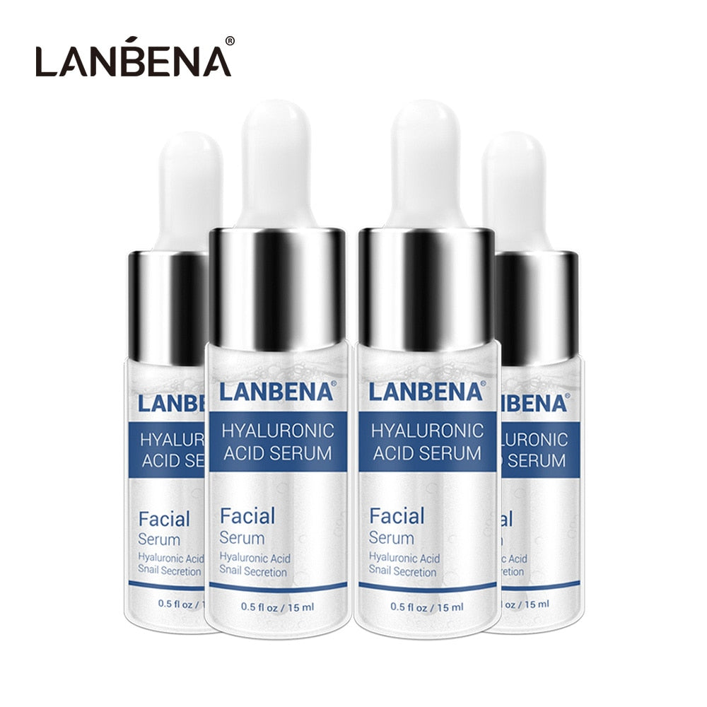 LANBENA Hyaluronic Acid Face Serum 4PCS Skin Care Essence Serum Moisturizing Acne Treatment Repair Whitening Anti Aning Winkles
