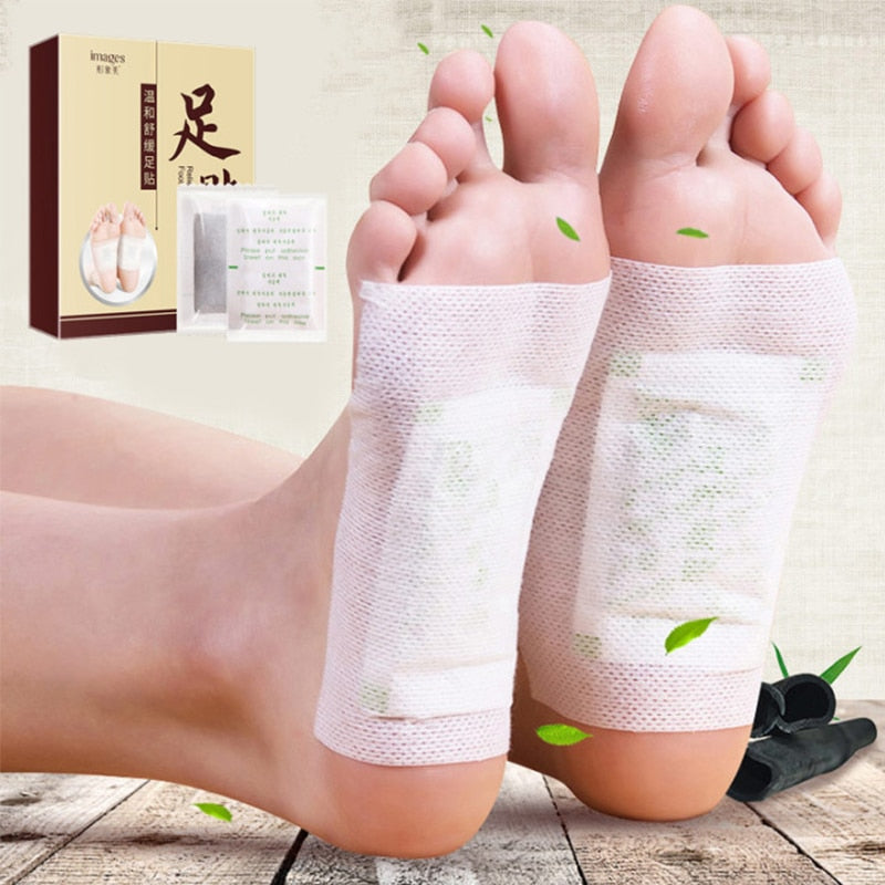 Beyprern 10Pcs Tradition Chinese Medicine Detox Foot Patch Bamboo Vineger Wormwood Nourish & Improve Sleep Quality Slimming Foot Care Pad