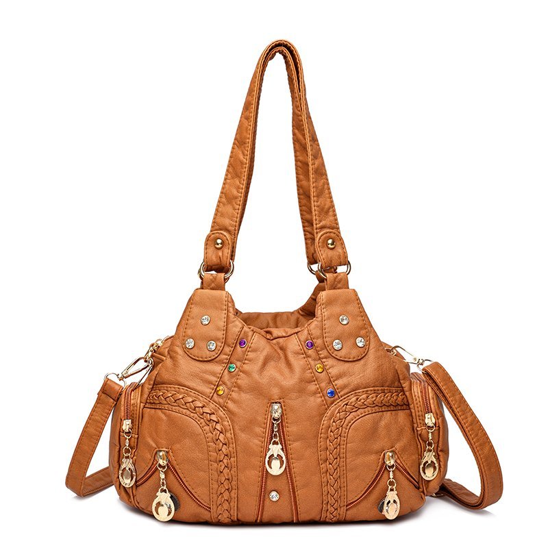 Beyprern New Fashion PU Leather Women Handbag Designer Soft Large Capacity Messenger Tote Bag High Quality Female Shoulder Bag Female Sac
