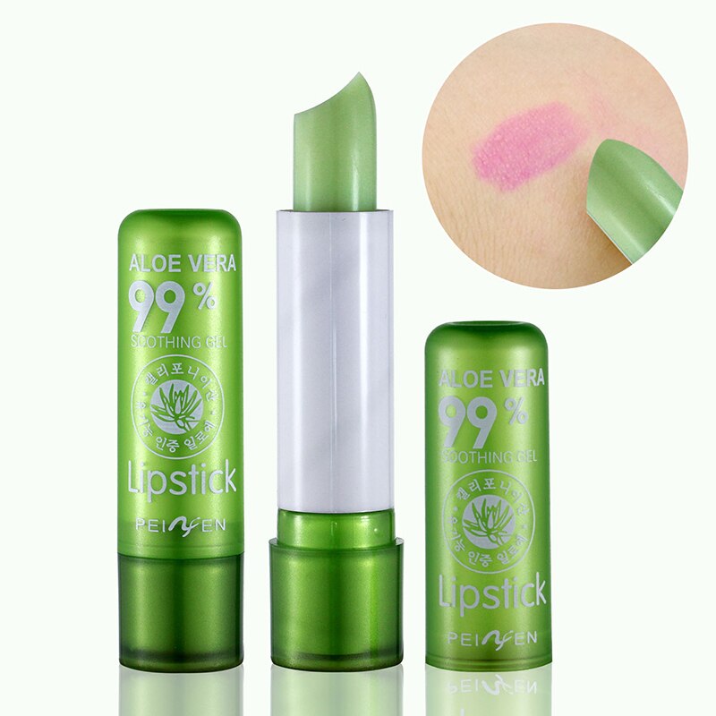 1PC Moisture Lip Balm Long-Lasting Natural Aloe Vera Lipstick Color Mood Changing Long Lasting Moisturizing Lipstick Anti Aging