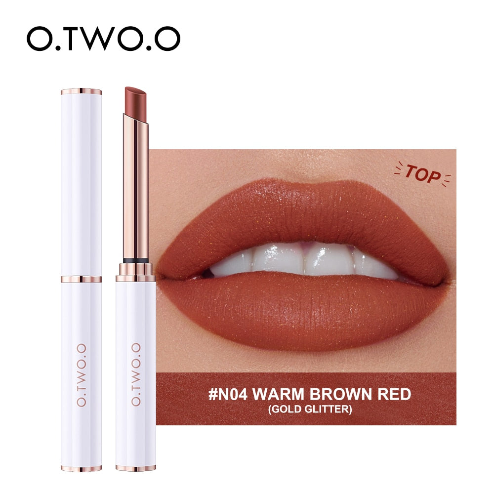 O.TWO.O Thin Tube Lipstick Matte Lightweight Lip Tint Waterproof Lip Balm Moisture Nude Lip Gloss For Pregnant Woman Makeup