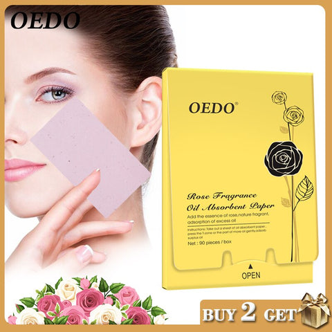 90pcs/box Rose Fragrance Oil Absorbent Paper Face Care Oil Absorbing Sheets Skin Care Oil Control Whitening Make Up Beauty