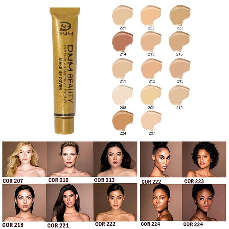DNM 30g Conceal Dark Circles Concealer Makeup Face Focallure  Waterproof High Covering Liquid Make Up Foundation Cream TSLM1