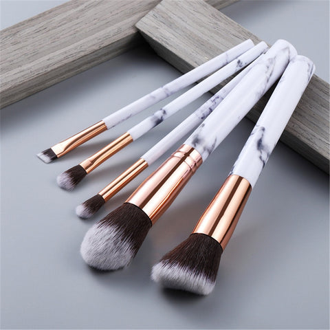 FLD 5pcs Marbling Makeup Brushes Set Cosmetic Tools Powder Eye Shadow Foundation Blush Blending Make Up Brush Maquiagem Beauty