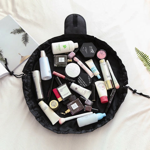 Beyprern Women Drawstring Cosmetic Bag Travel Storage Makeup Bag Organizer Female Make Up Pouch Portable Waterproof Toiletry Beauty Case