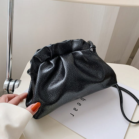 Shoulder Bag Women Pleated Messenger Bag Pu Western Style Handbag Simple and Fashionable Cloud Bag 2021 New Hot Luxury Women Bag