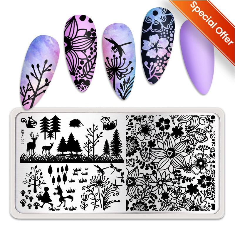 Christmas Gift BORN PRETTY Rectangle Nail Stamping Plates Marble Texture Ink Stainless Steel Template Nail Art Image Texture  DIY Plate Tools