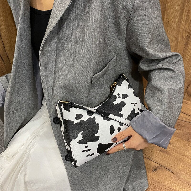 Women Luxury Handbag Fashion Zebra Print PU Leather Simple Underarm Shoulder Bags Female Daily Design Baguette Totes Purse Pouch